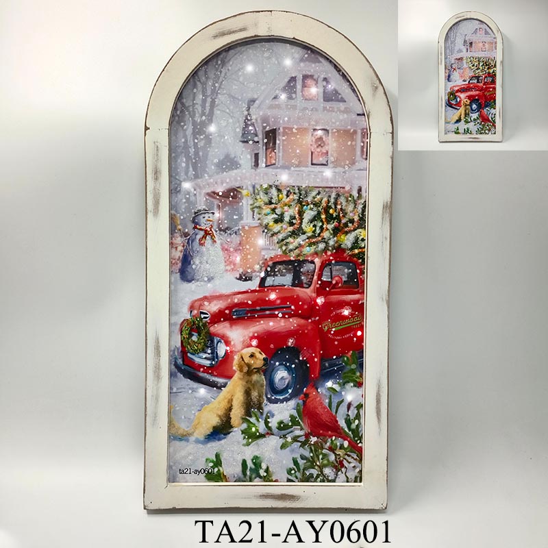 2022 new design special-shaped paint frame LED lights Christmas decoration painting