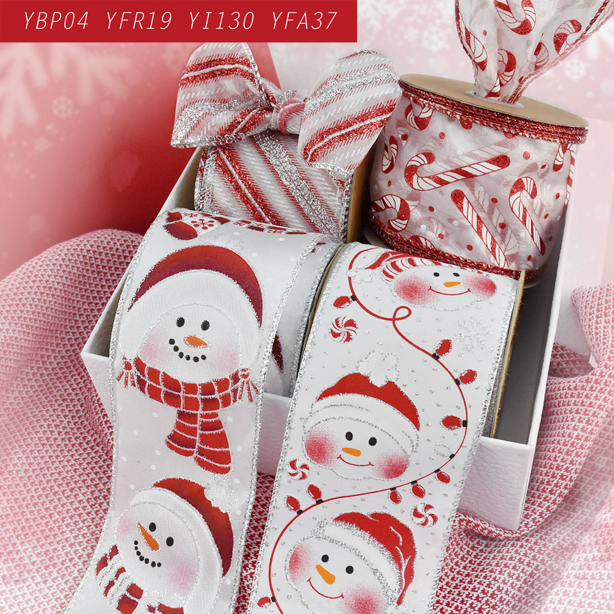 Cristmas Ribbon Snowman&Candycane Assort.