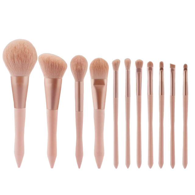 Private Label 10pcs Pink Make Up Brush Colorful Candy Makeup Brushes Set