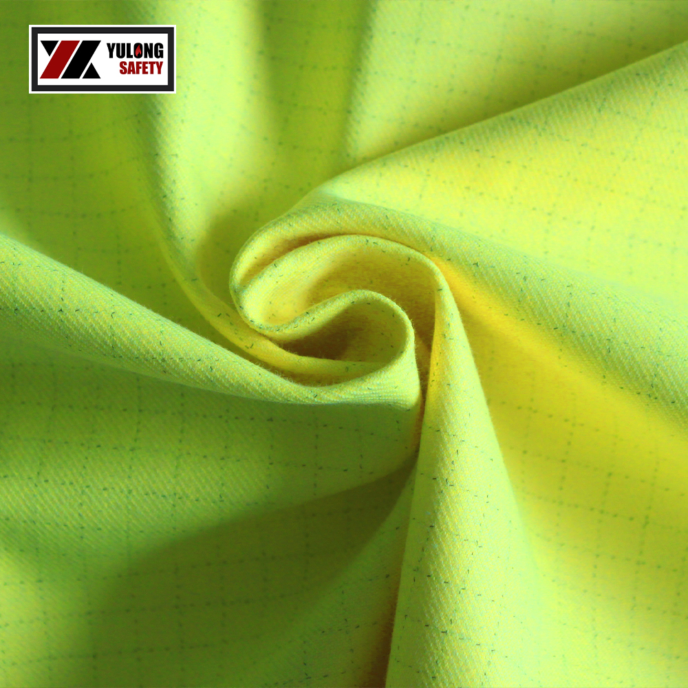 Fluorescent flame retardant antistatic fabric