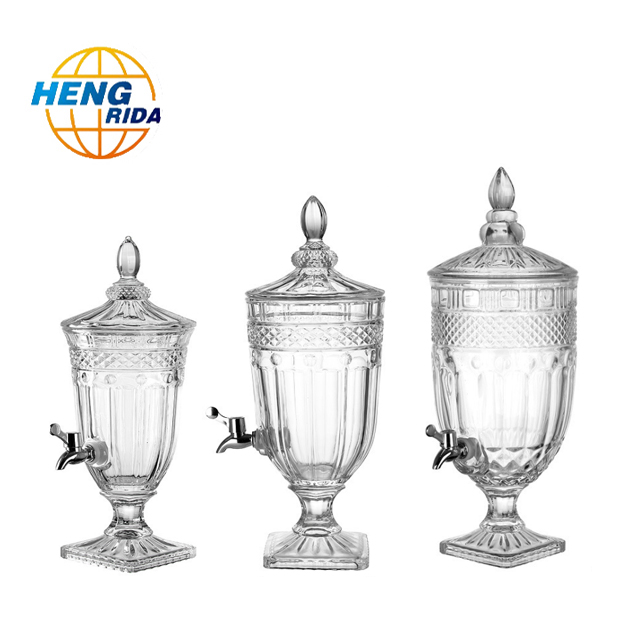 Glass Jar Beverage Drink Dispenser