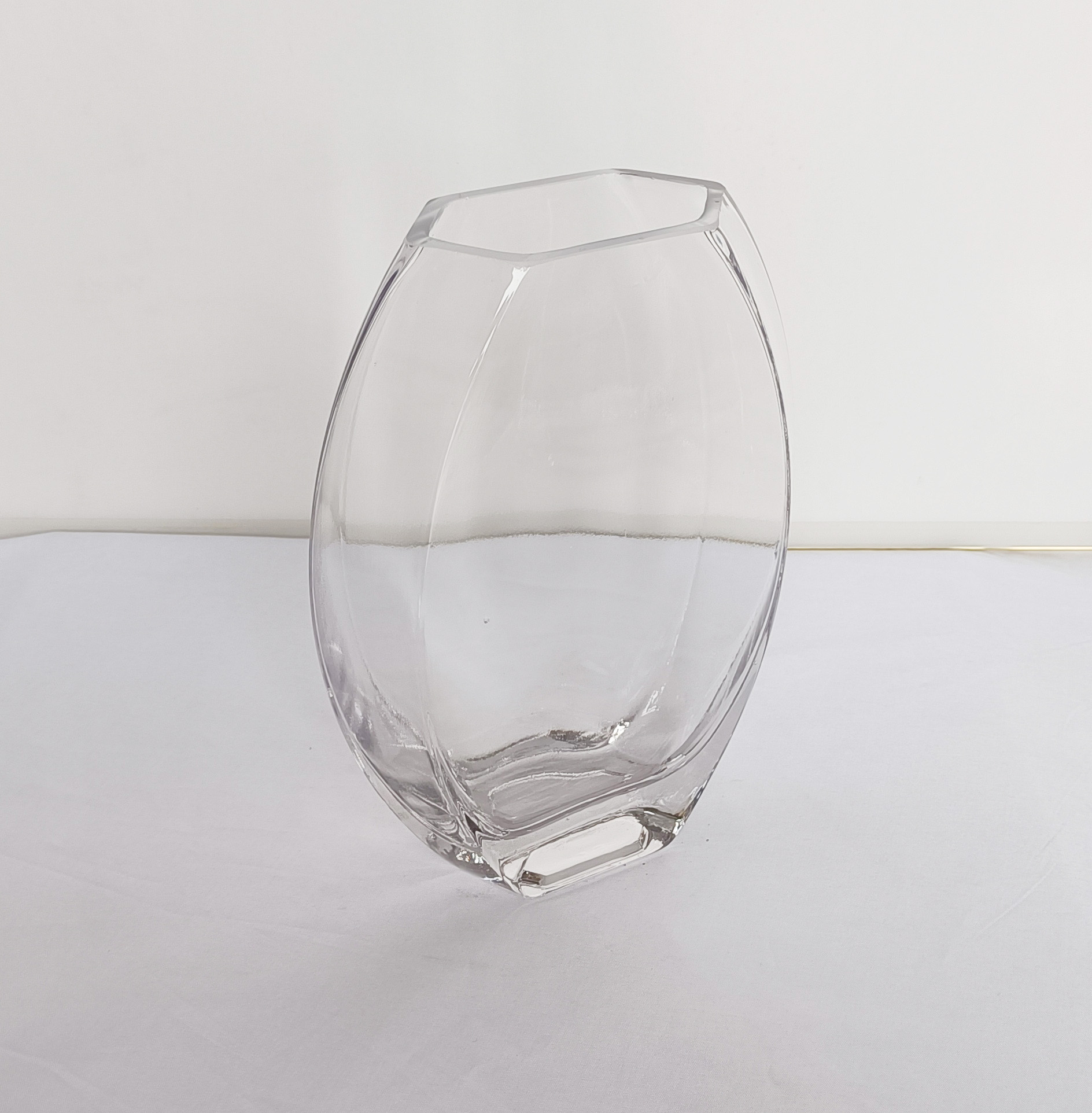 Clear Hand made Square vase