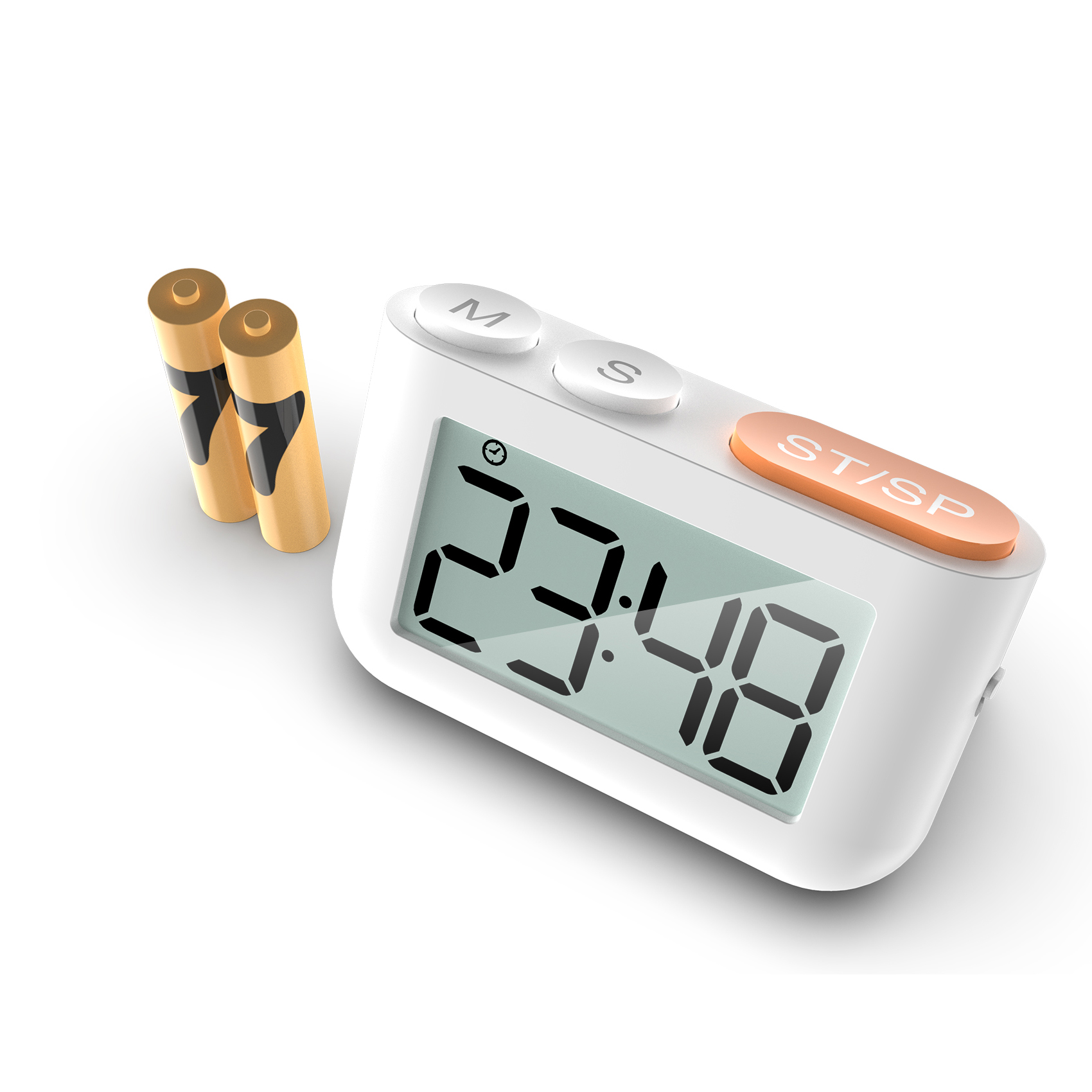 HAPTIME ABS Magnetic LCD Digital Kitchen Countdown Timer Alarm with Stand White Kitchen Timer Practical Cooking Timer Alarm Clock