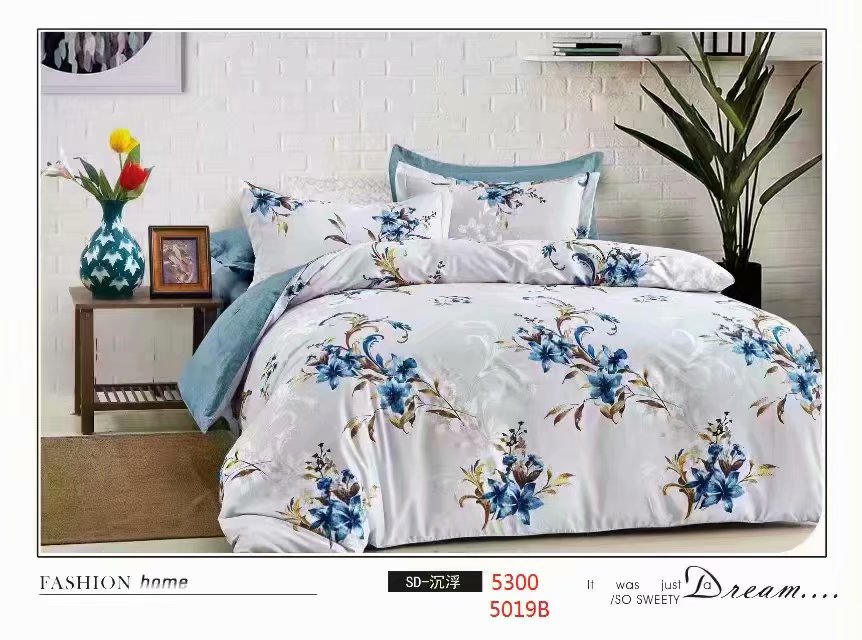 Elegant floral double sides 100% polyester Duvet Cover set