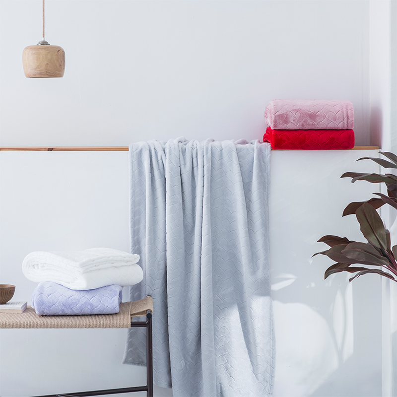 flannel jacquard solid throw