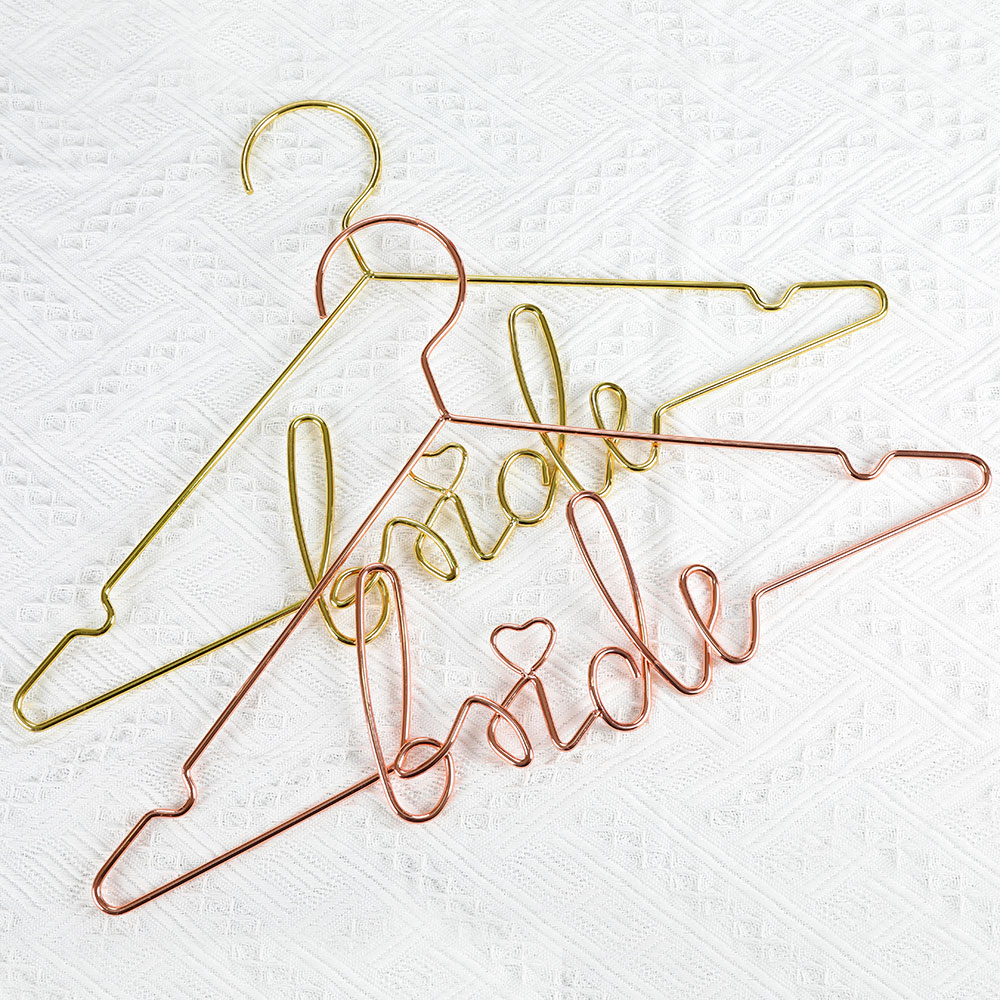 Gold Rose Gold Metal Wedding Dress Hangers