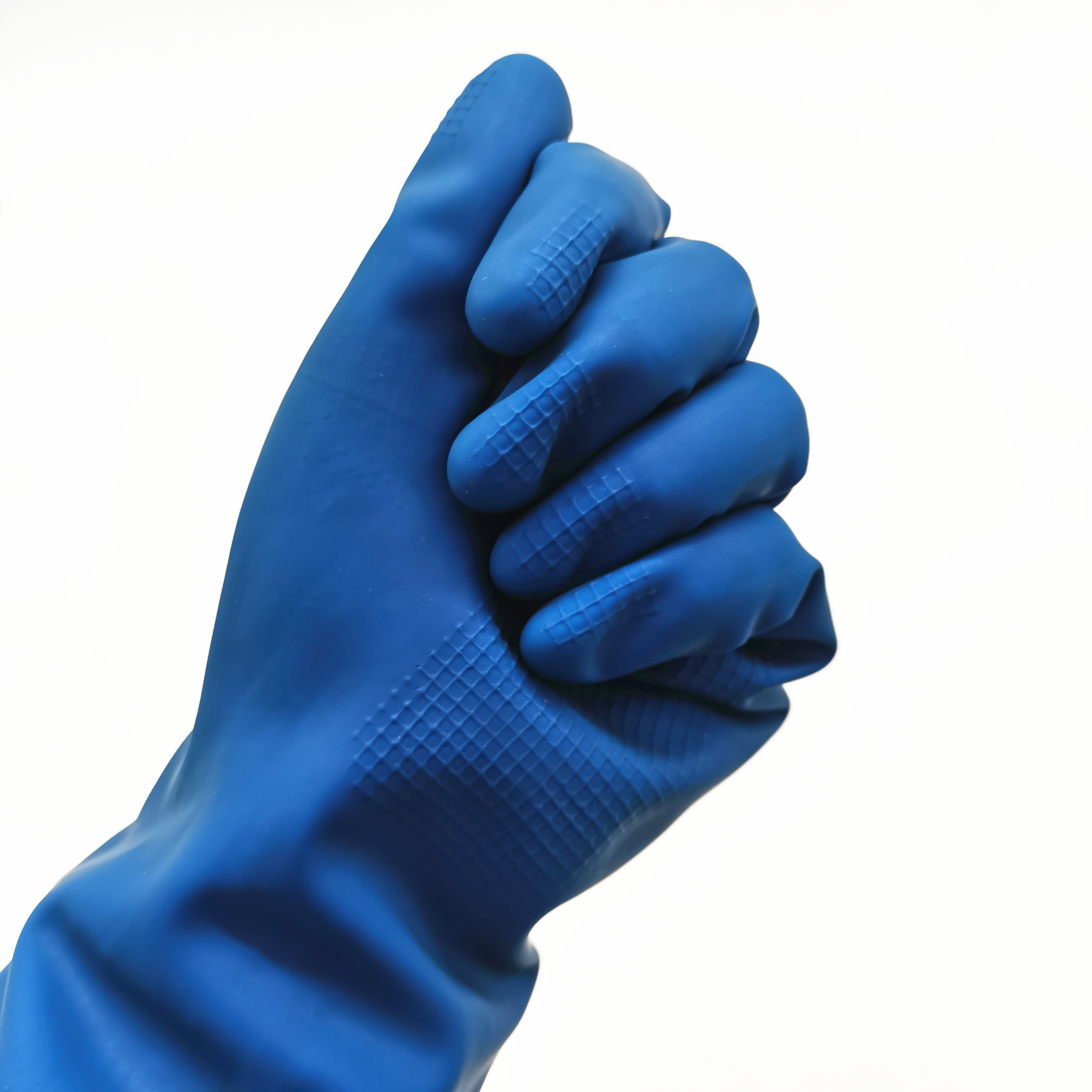 30cm Xingli Blue flocklined cleaning household latex gloves