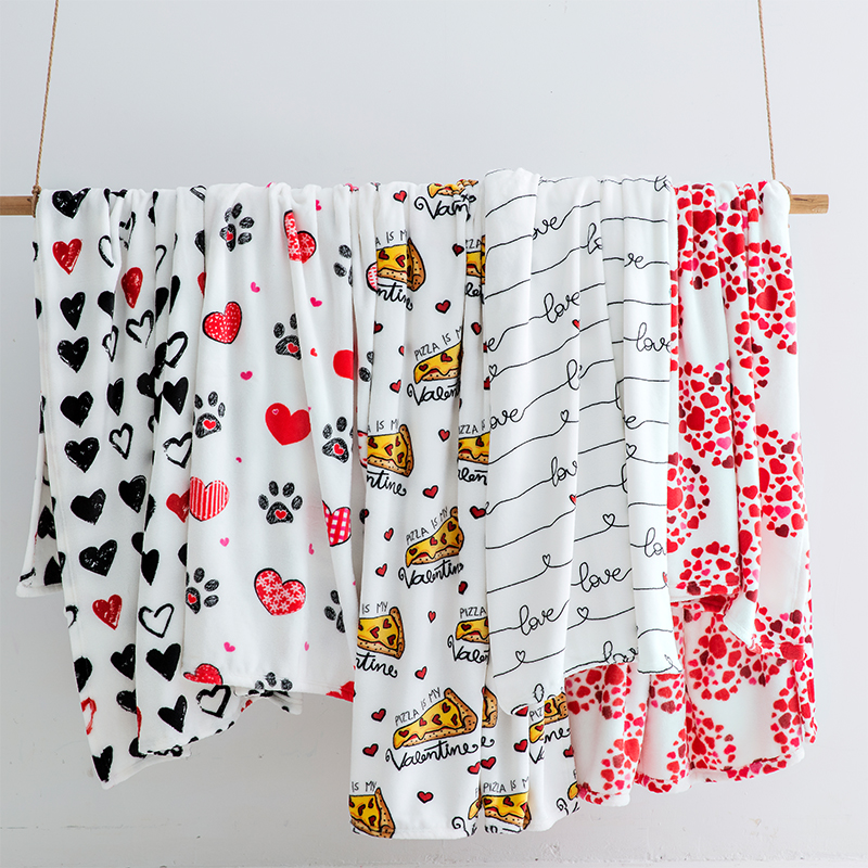 Printed flannel throw