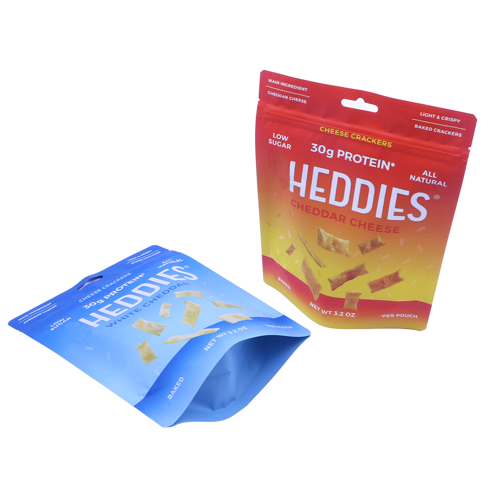 Food grade aluminum foil snacks cheese stand up pouch with zipper