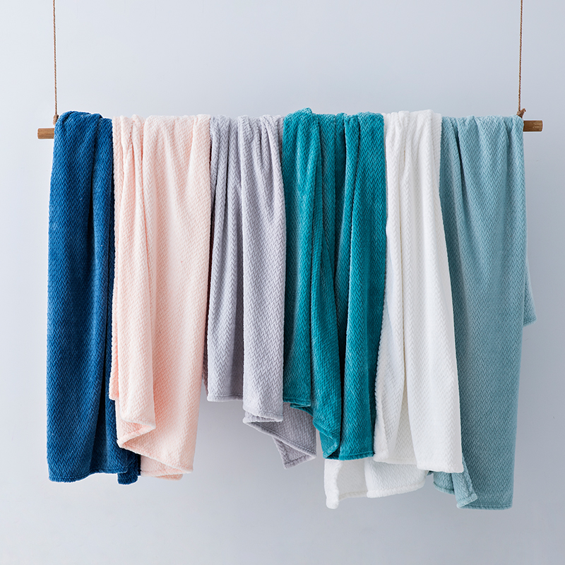 flannel jacquard solid throw
