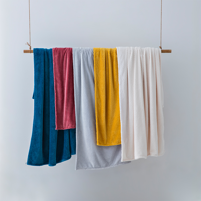 flannel jacquard solid throw
