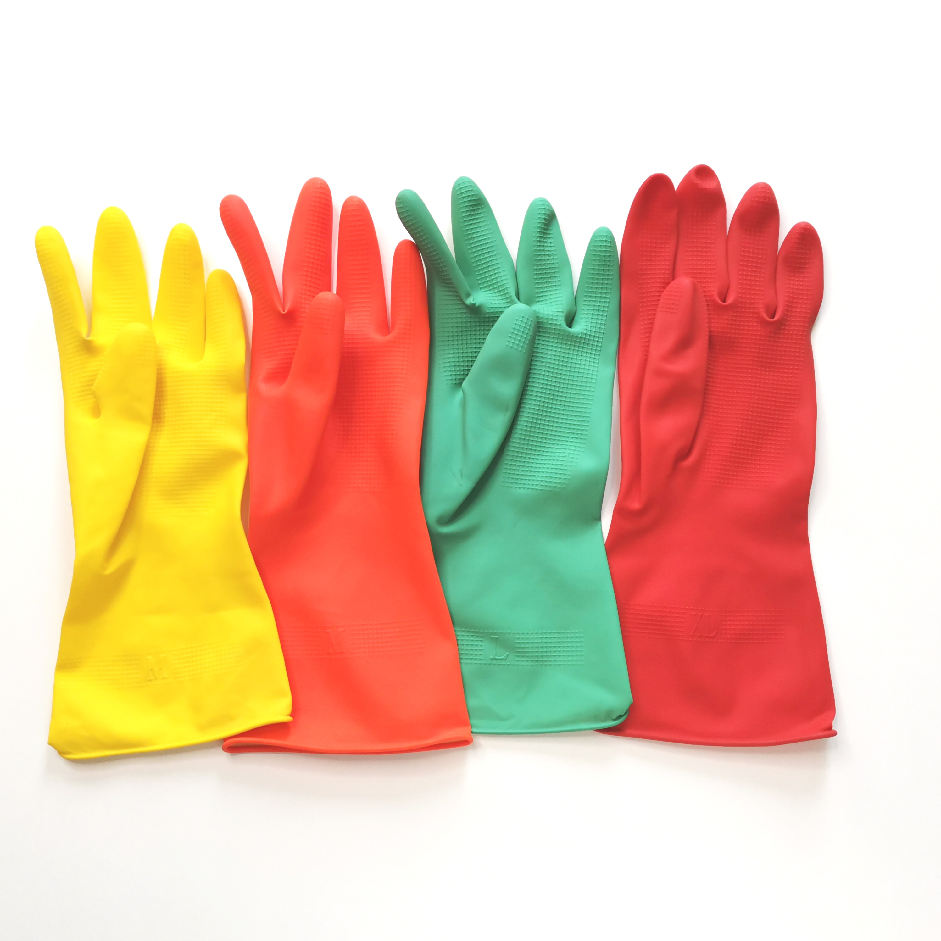 Customized colors Red kitchen hotel room cleaning household latex gloves for safety work gloves