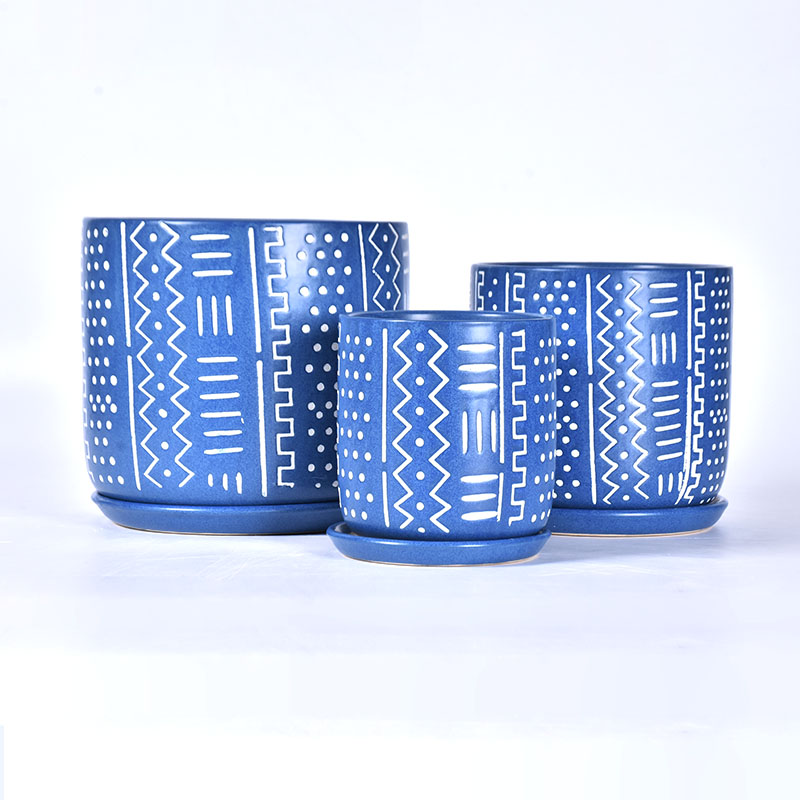 Amazon Outdoor Indoor Porcelain Modern Hand Painted Glazed Planters Ceramic Flower Pots