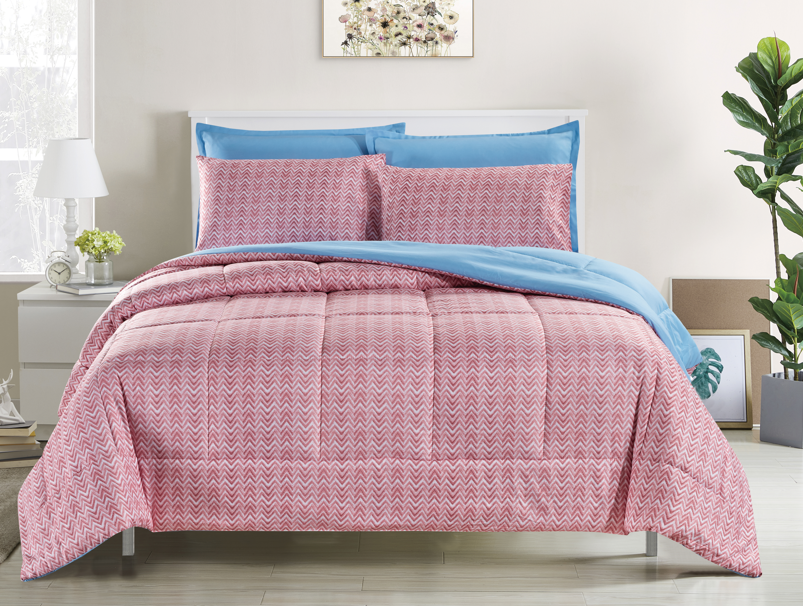 Fresh reversible winter quilt set 6 pieces printed new pattern soft ultra light weight hot-selling