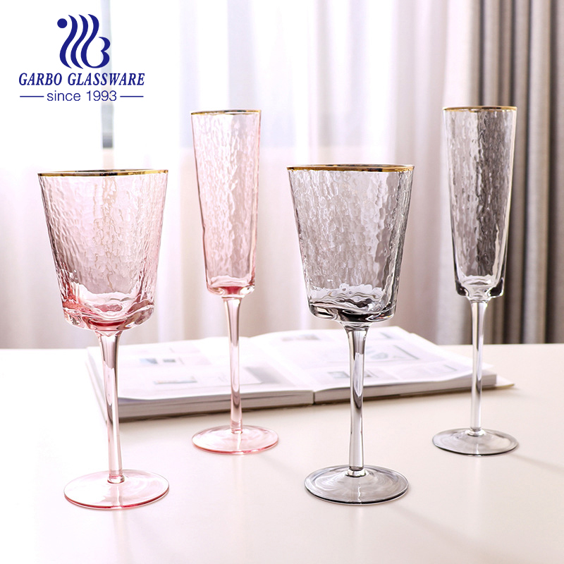 High-quality handmade spray color glassware gold rim fashion steamware
