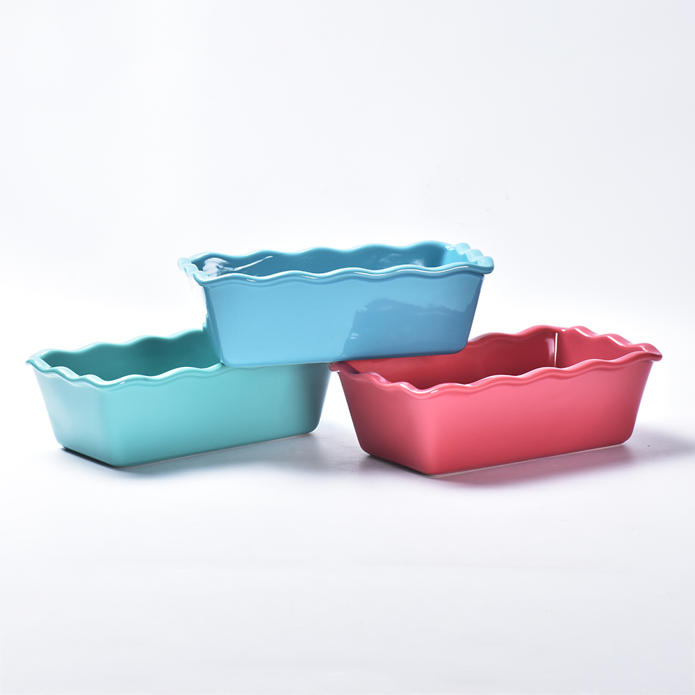 Oem Home Beautiful Dinnerware Stoneware Ceramic Oven Safe Large Loaf Baking Pan