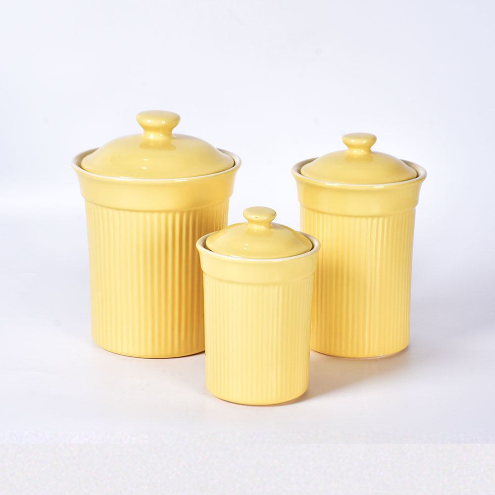 Popular Custom Color Bulk Tea Sugar Storage food Ceramic Airtight Coffee Canister