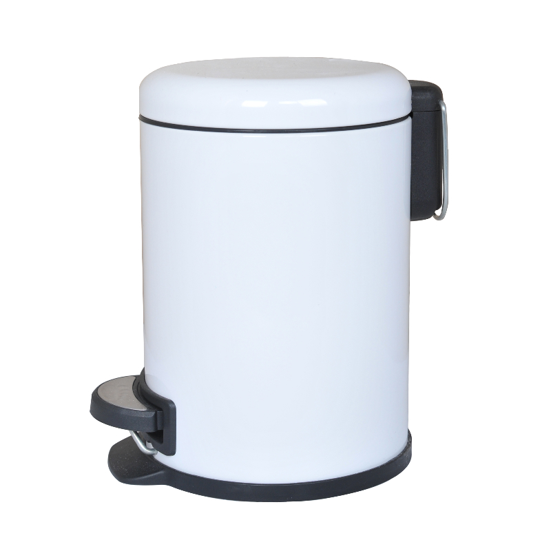 3L Arc Lid Round Pedal Bin-Black&White&pink