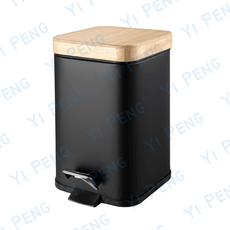 3L Wooden Lid Dustbin