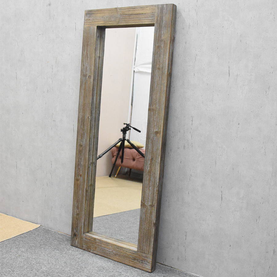 Hot Sale Rectangle Large Custom Farmhouse Vintage Antique Wood Decorative Full Length Floor Mirrors Bedroom Hang Wall Mounted Mirror