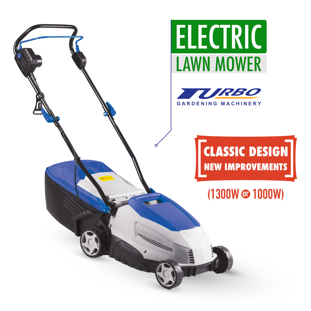 1300/1000W Electric Lawn Mower-Turbo Gardening 2021 NEW MODEL