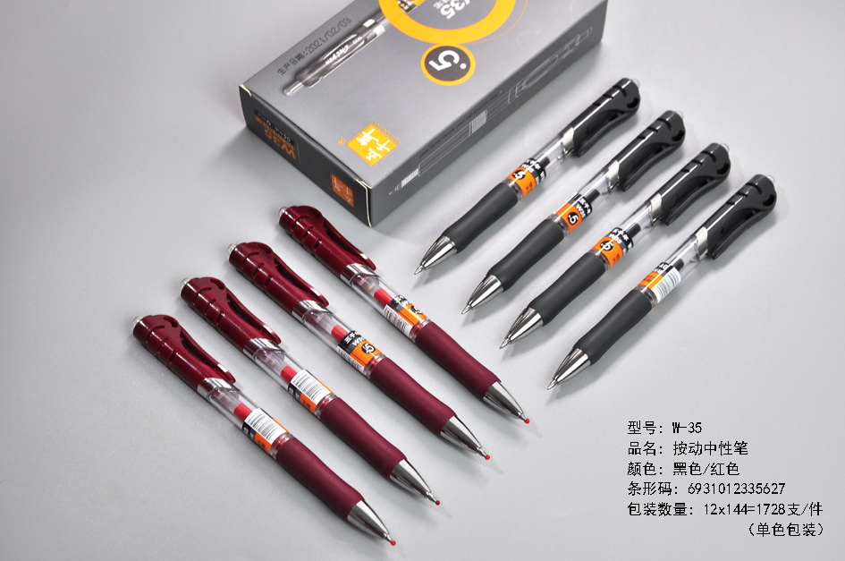 0.5mm Retractable Gel ink pen W-35