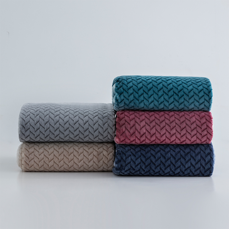 flannel jacquard printed throw