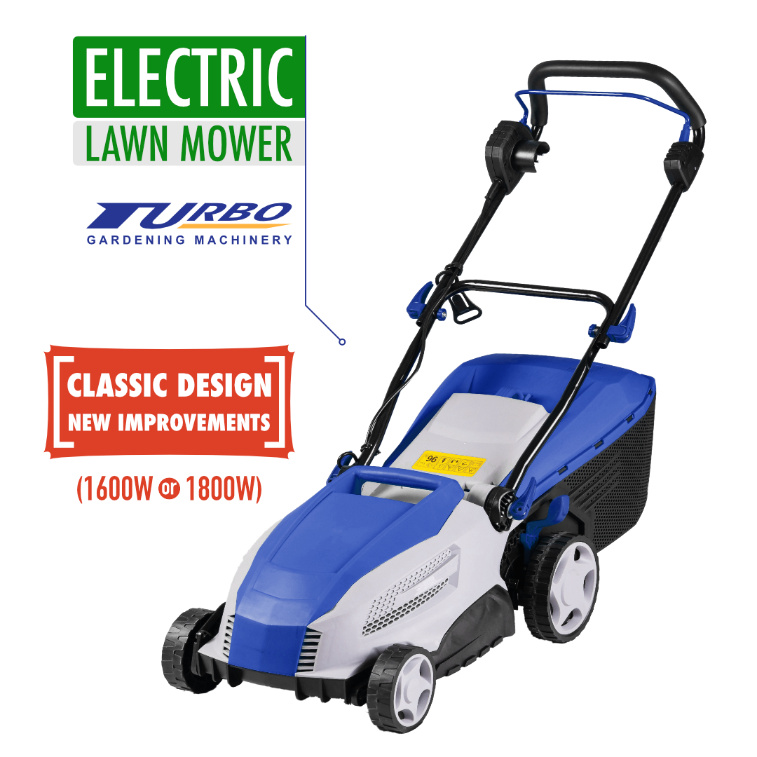 1600/1800W Electric Lawn Mower-Turbo Gardening 2021 NEW MODEL