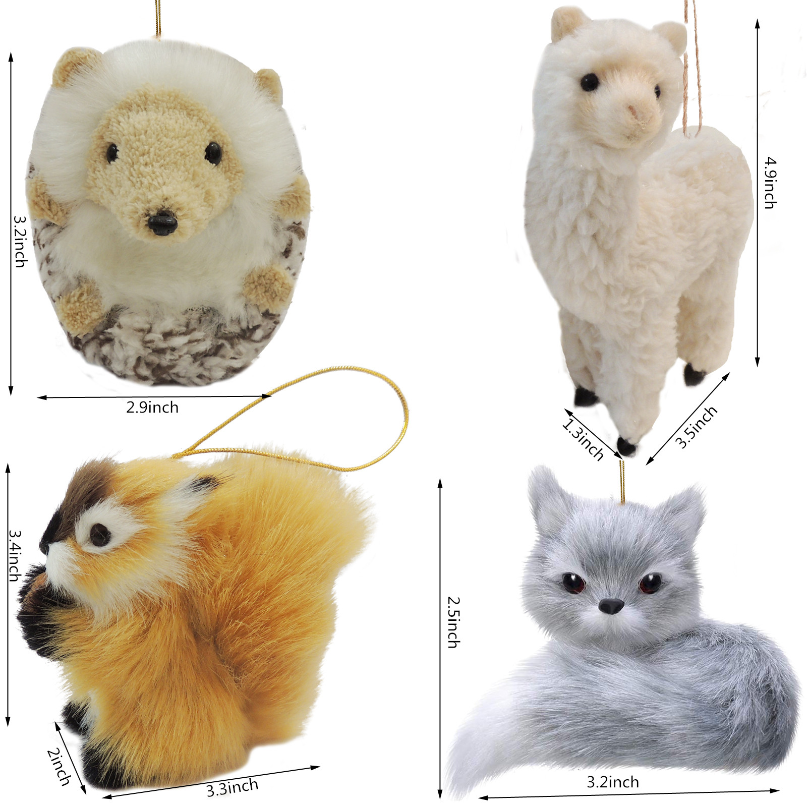Set of 4 animal pendants
