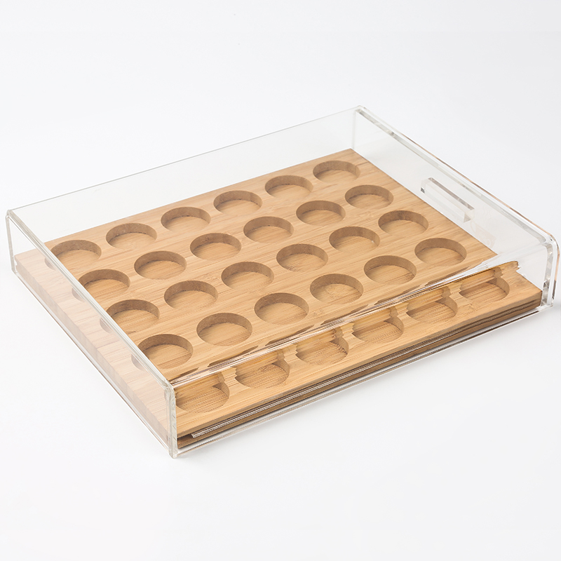 Bamboo base Acrylic gift box for capsule coffee