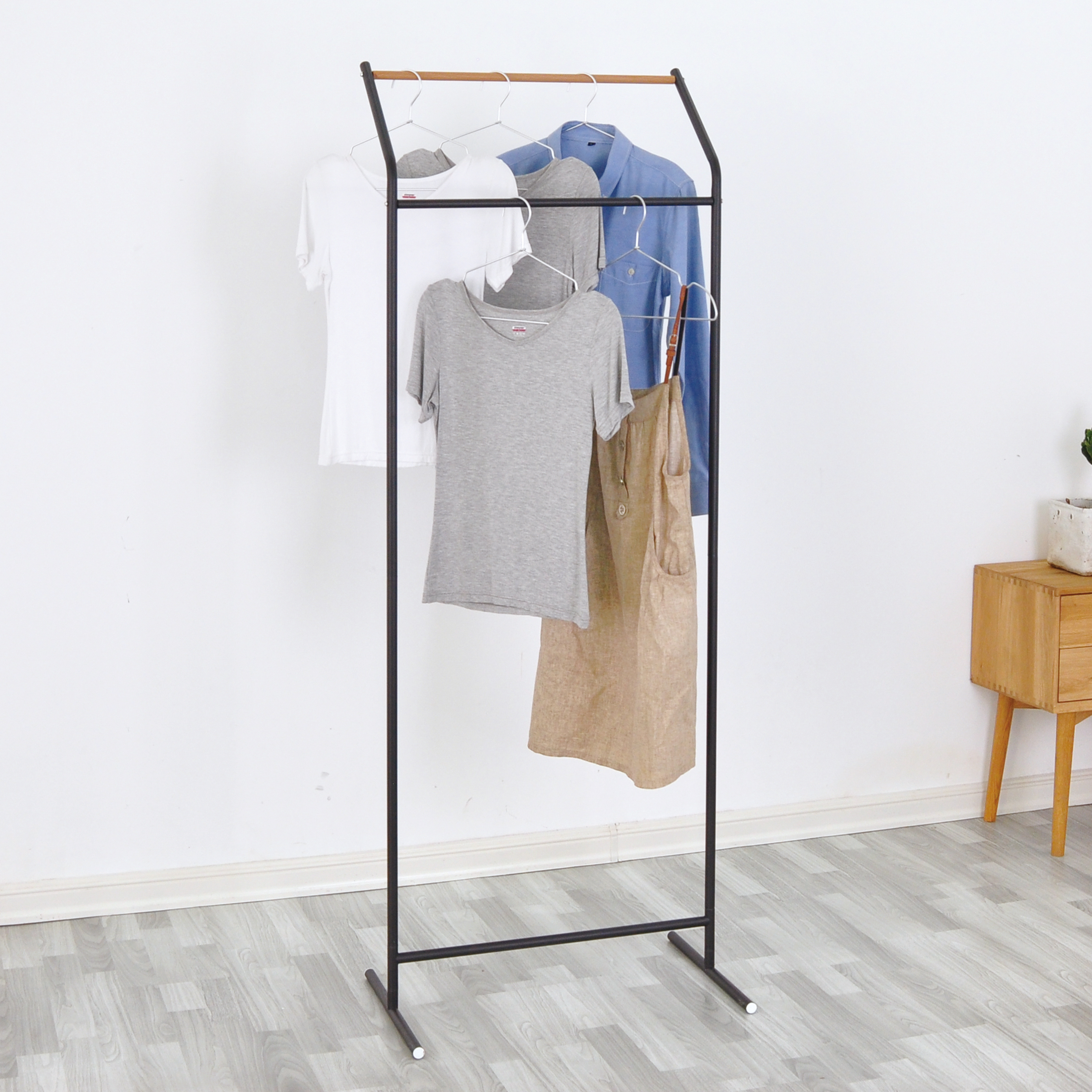 Black Double pole drying rack