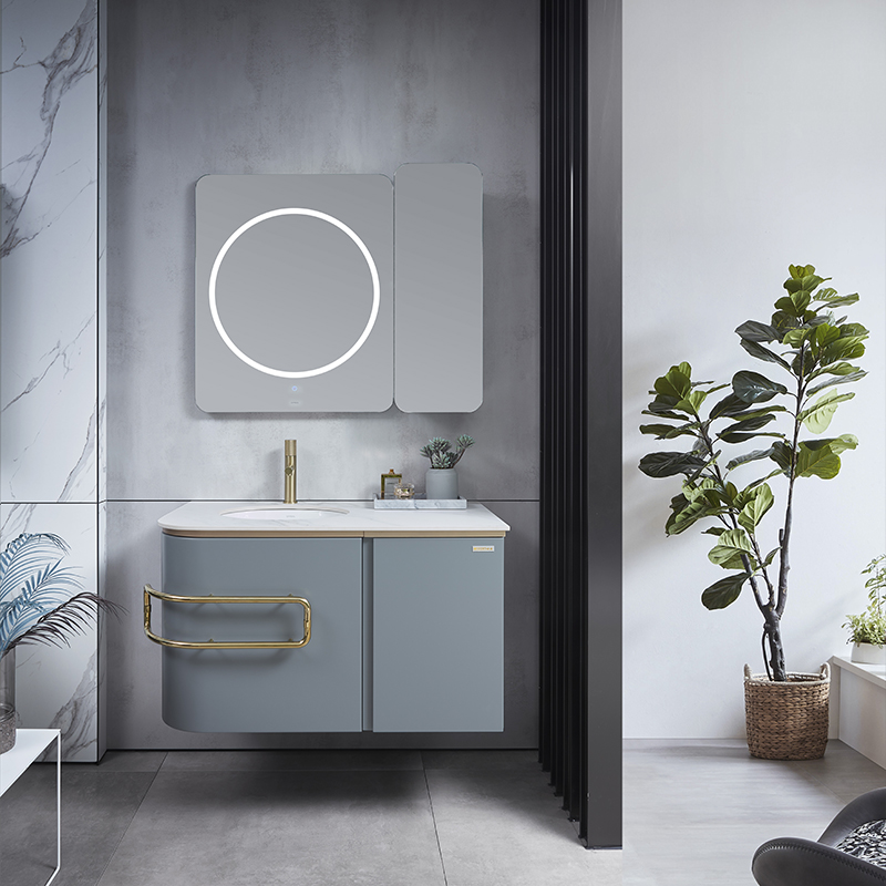 Modern Small Home Decor Waterproof White Bathroom Vanities PLWY21162