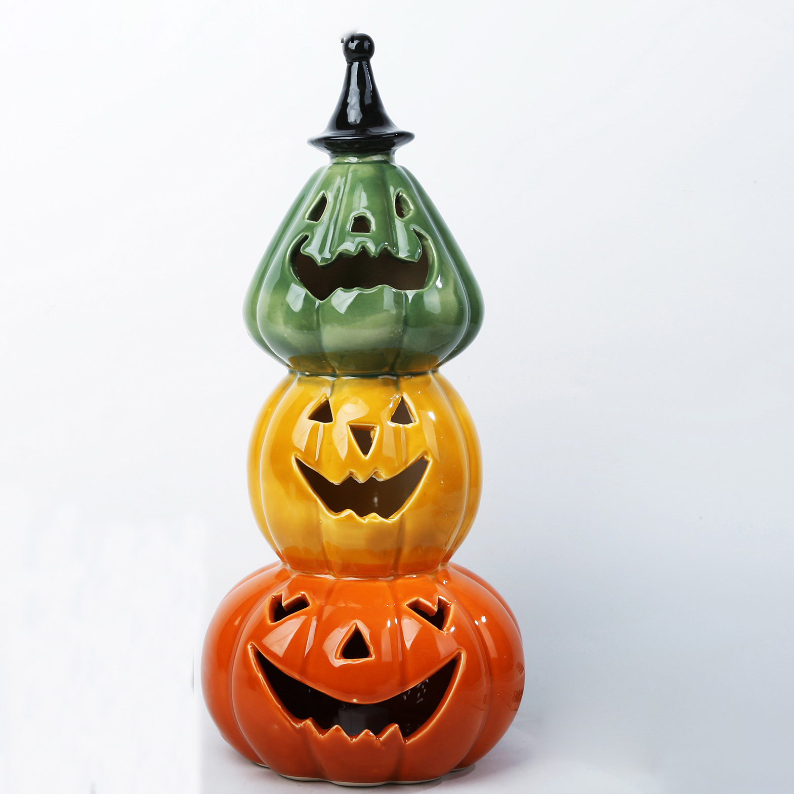 Halloween ceramic pumpkin lantern decor