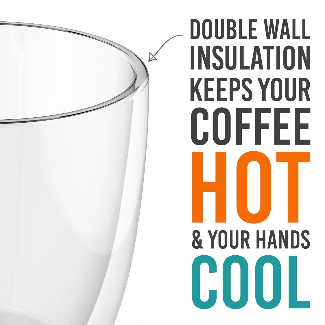 Double Wall Borosilicate Glass Coffee Mug