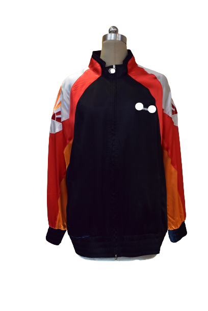 Womens collar stand coat leisure coat with applique and emb logo
