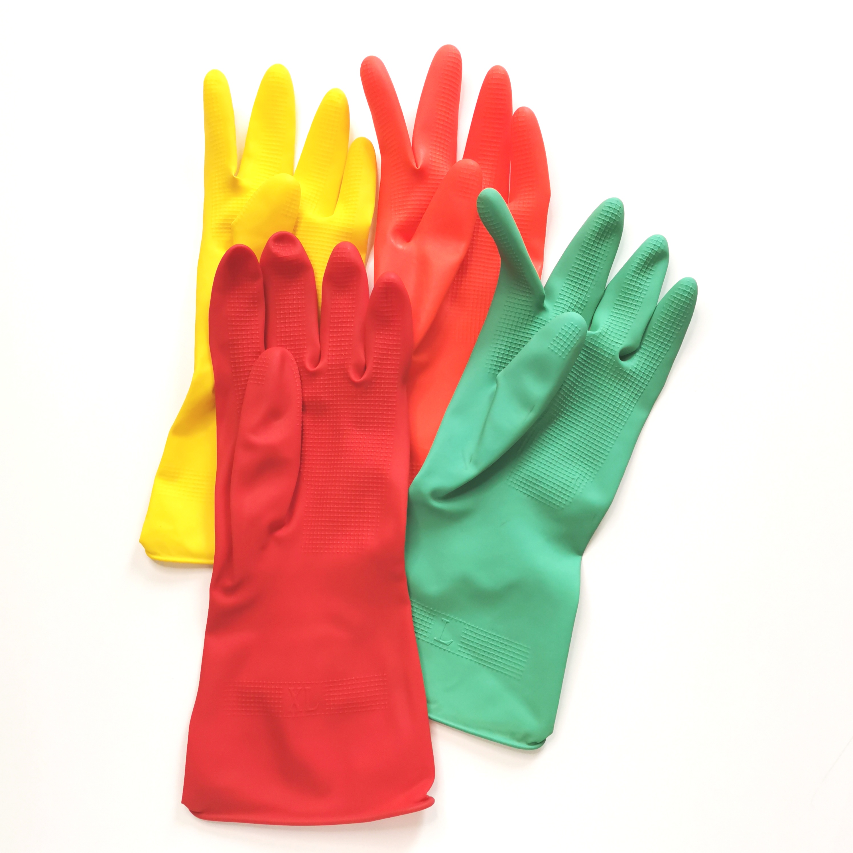 Xingli colorful unlined dishes cleaning household latex gloves with premium high quality