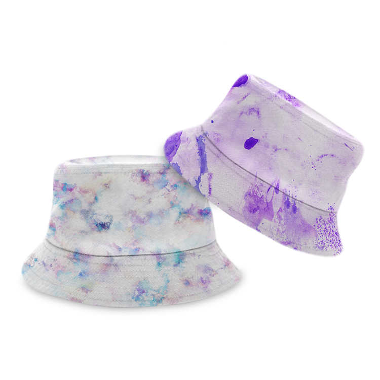 Summer outdoor colorful fashion unisex reversible custom tie dye bucket hats for adults