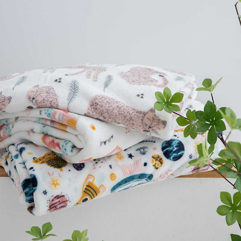 printed flannel throw