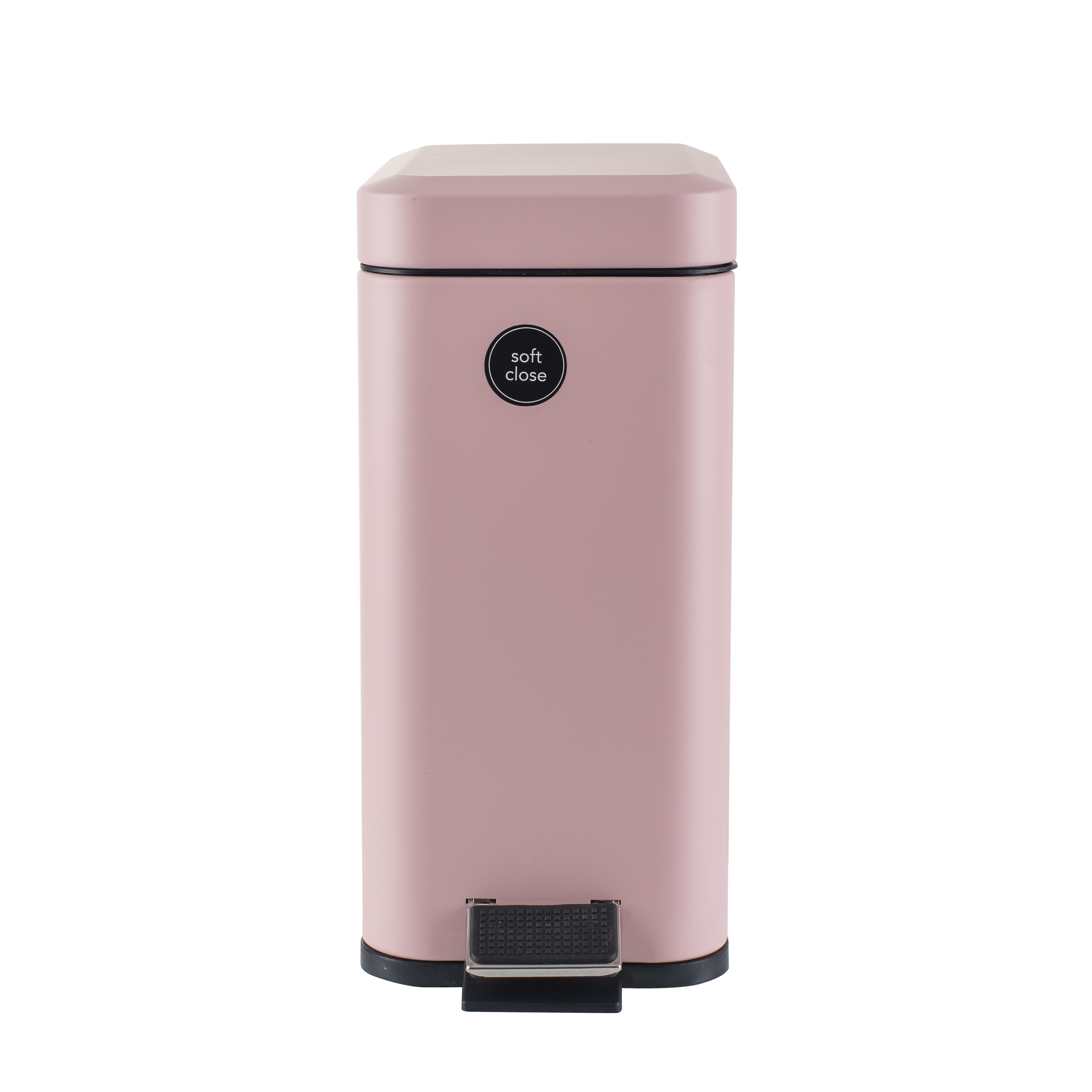 5L Rectangle Pedal Bin-Light Pink