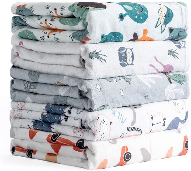 Cartoon patterns printed double sides non-slip baby blanket