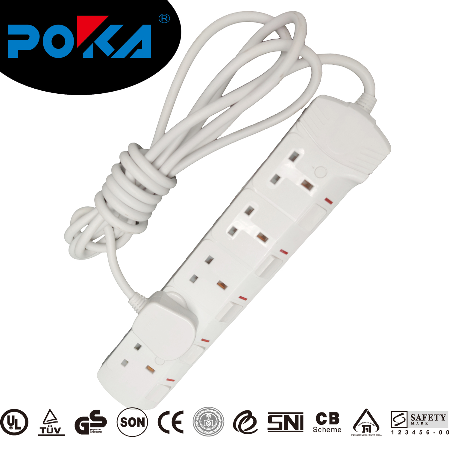UK type Extension Socket With GCC Certificates POKA brand UK3304S