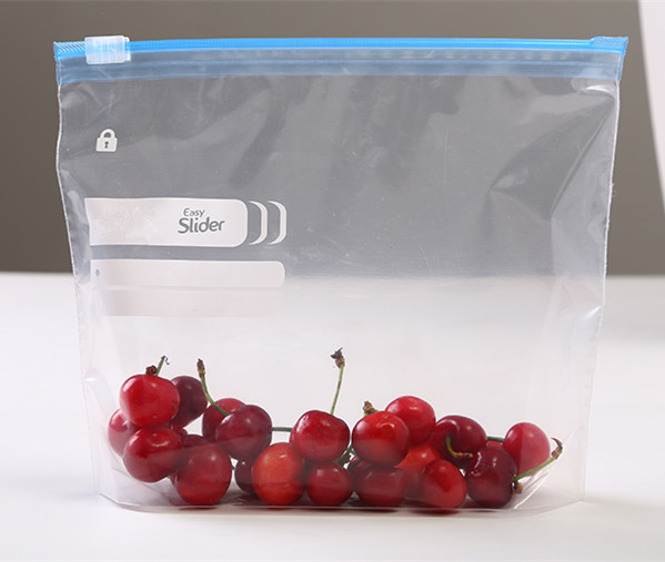 custom design LDPE material resealable slider ziplock bag freezer bag food package