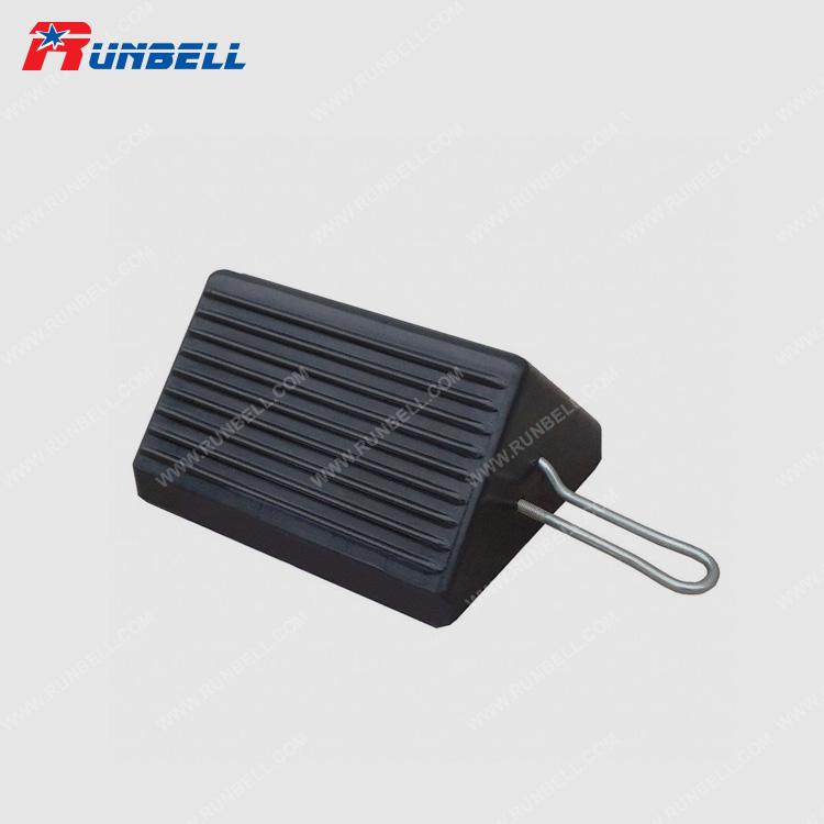 Rubber Wheel Chock with Steel Handle