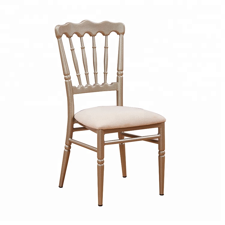 Hotel restaurant white color wedding tiffany stackable aluminum frame chiavari chairs