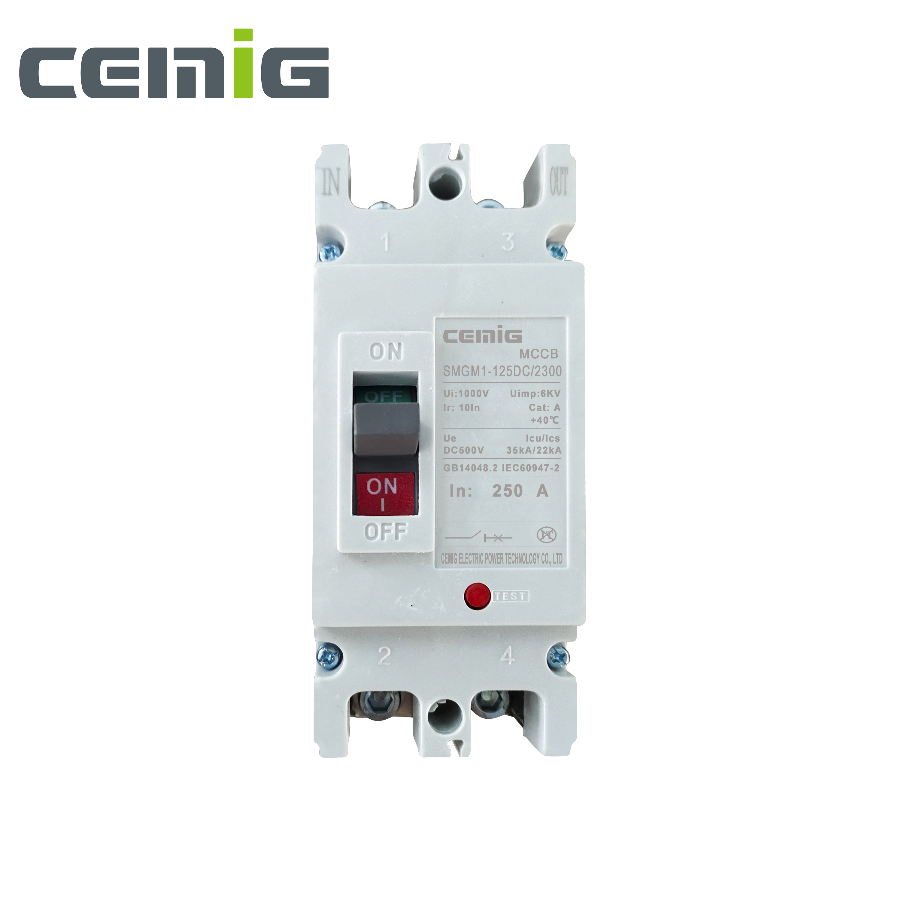 CEMIG SMGM1-DC Serie Moulded Case Circuit Breaker MCCB for Circuit Overload/Short Circuit Protection in PV system