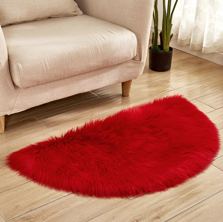 Semicircular artificial fur mat