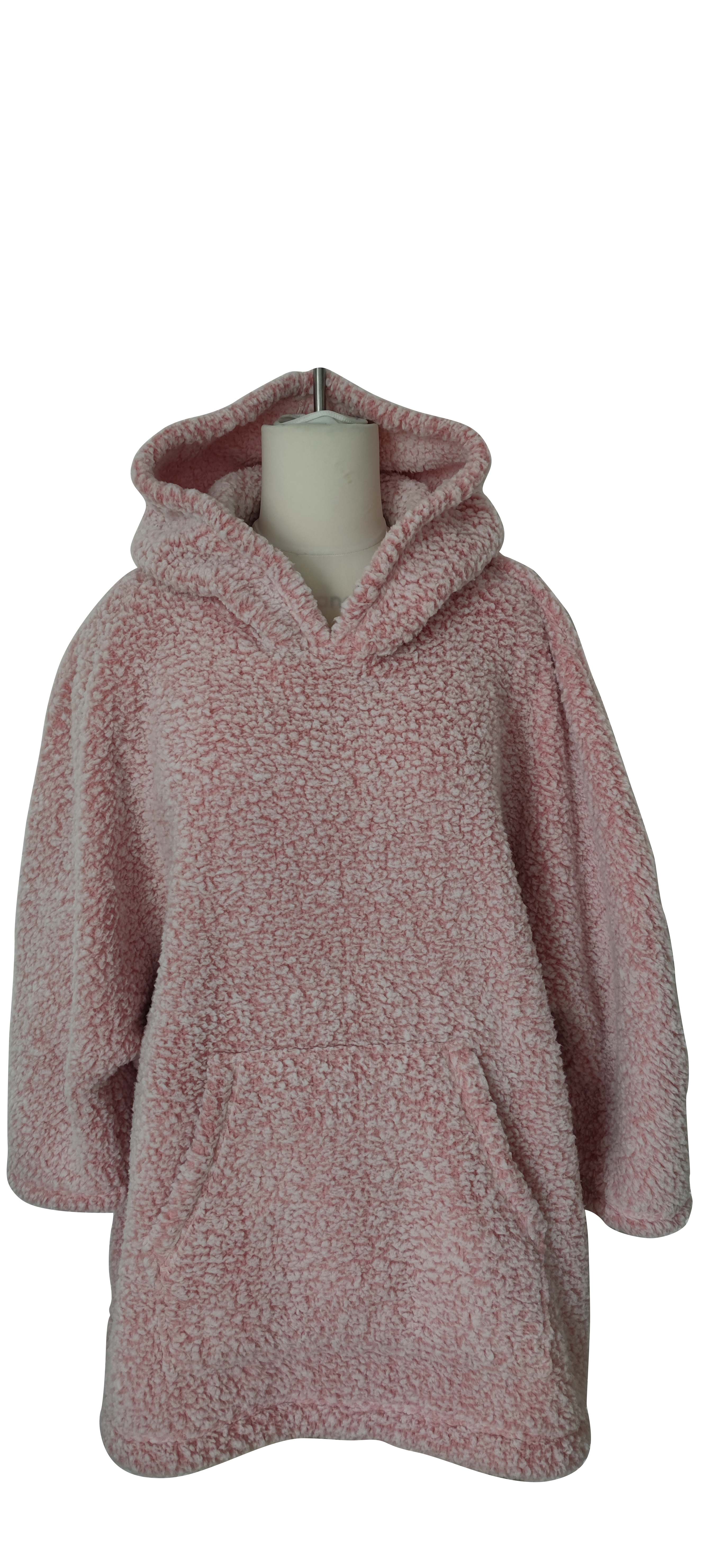 Ladies oversize oodie supersoft sherpa 3/4 sleeve