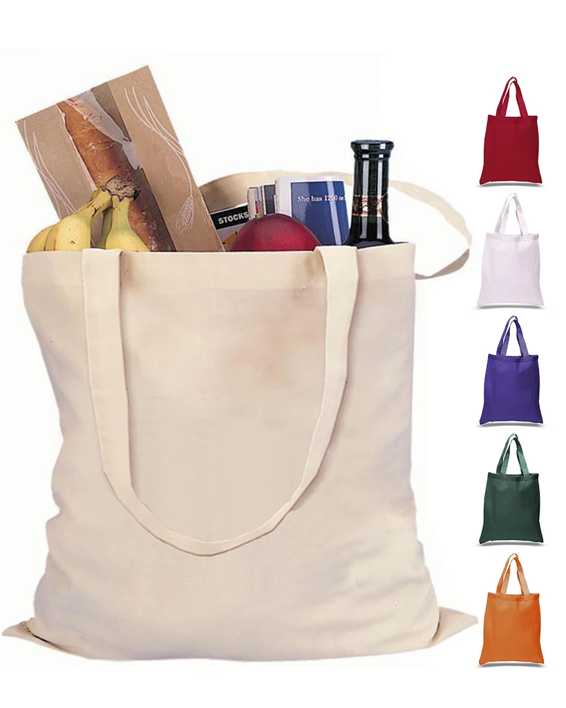 cotton canvas shopping tote bag