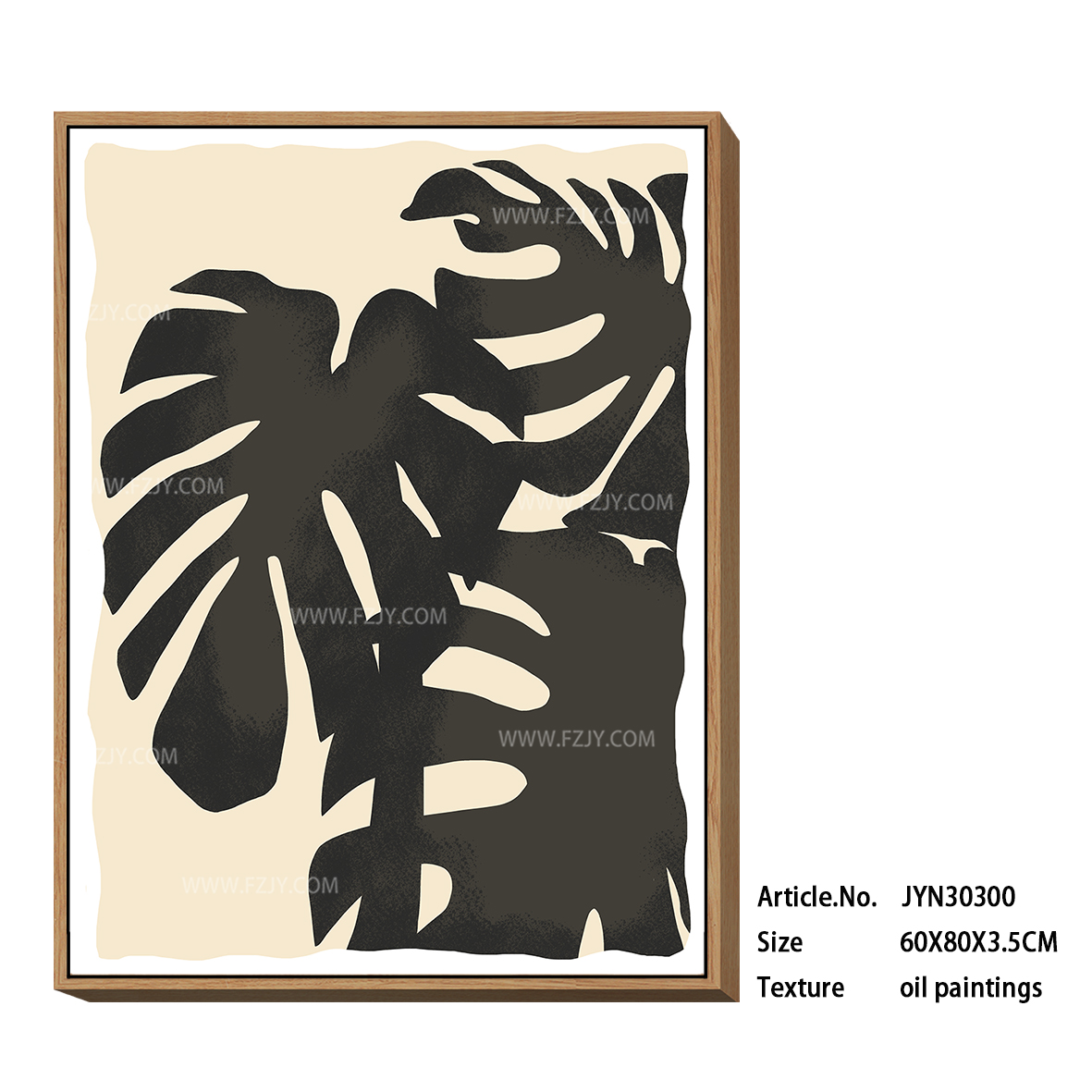 Modern style plants leaf canvas oil painting for home wall decor