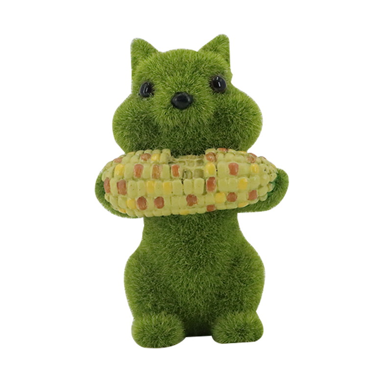 Garden resin animals fountain Flocked decoration squirrel mouse garden decoration home solar light outdoor Ornaments